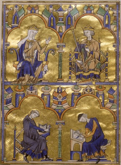 Blanche of Castile and King Louis IX of France; Author Dictating to a Scribe by Unbekannt Unbekannt